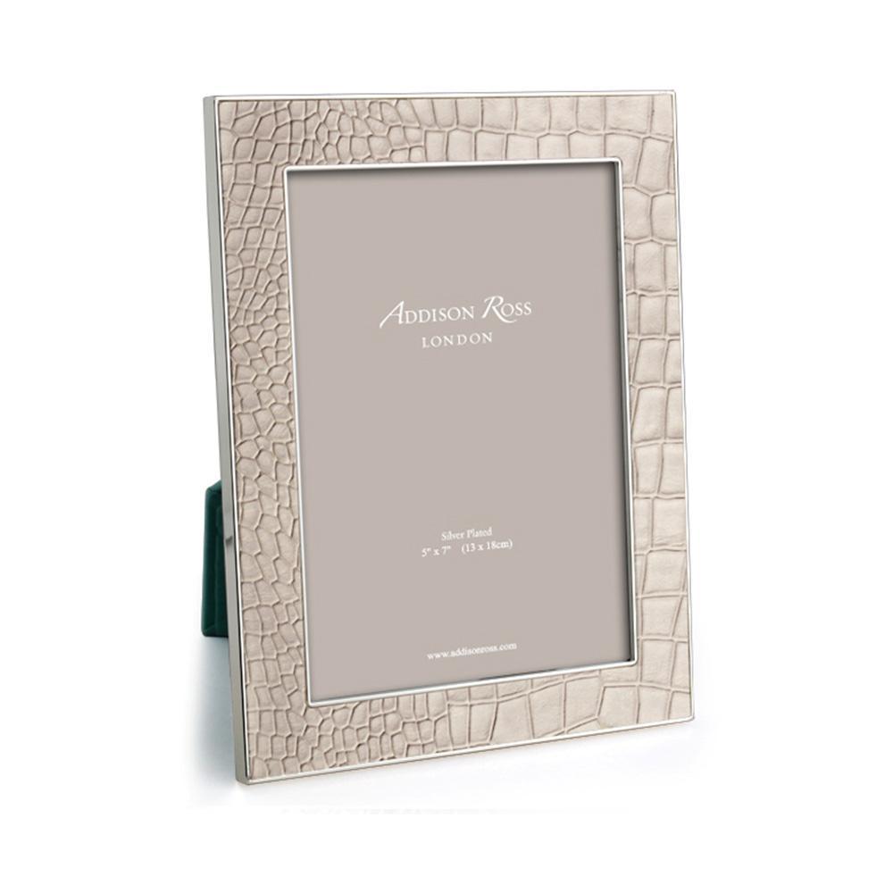 Addison Ross Faux Croc Cream/Silver Frame, 5*7 - Charles Mayer