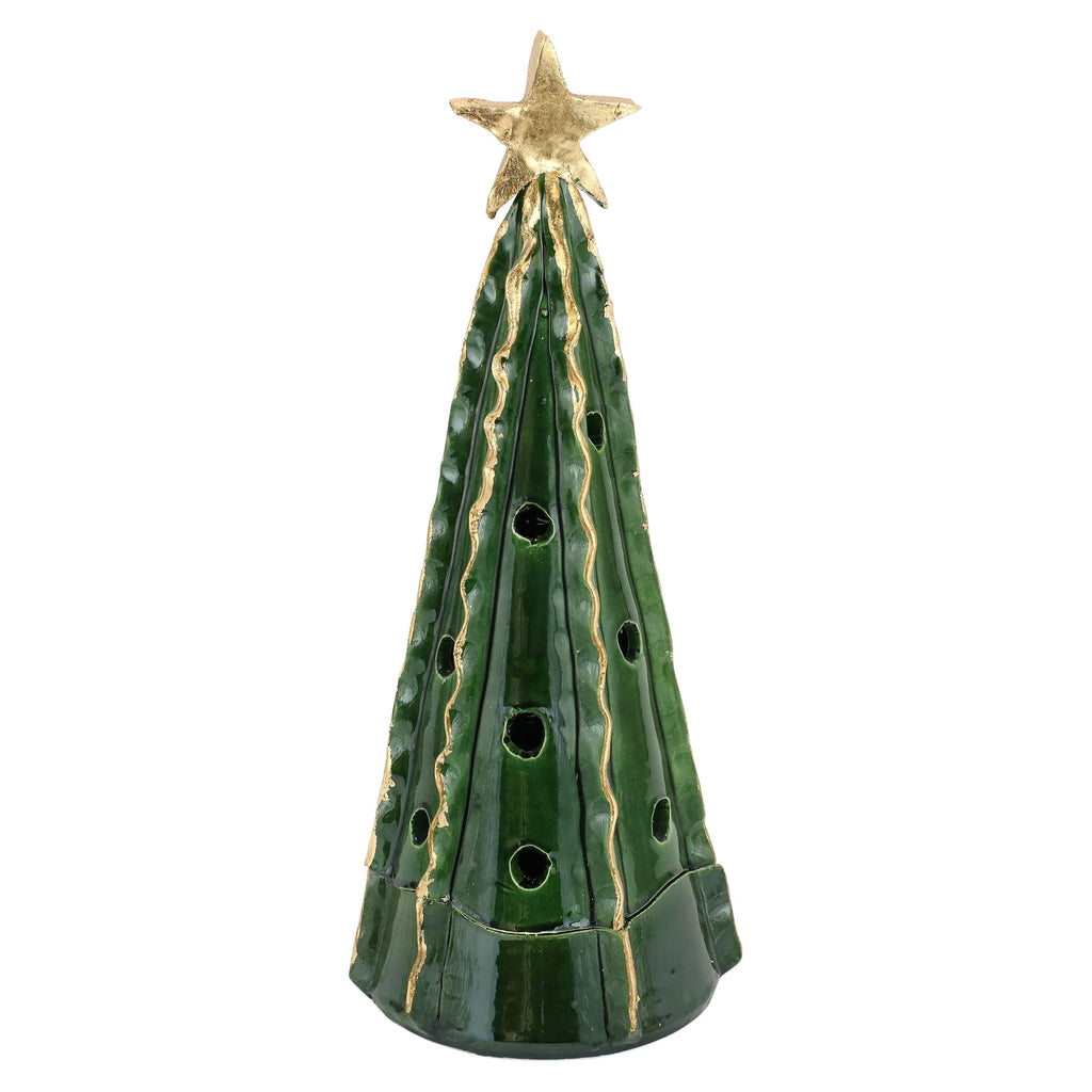 Vietri Forest Green Large Tree With Ribbon & Gold Star - Charles Mayer