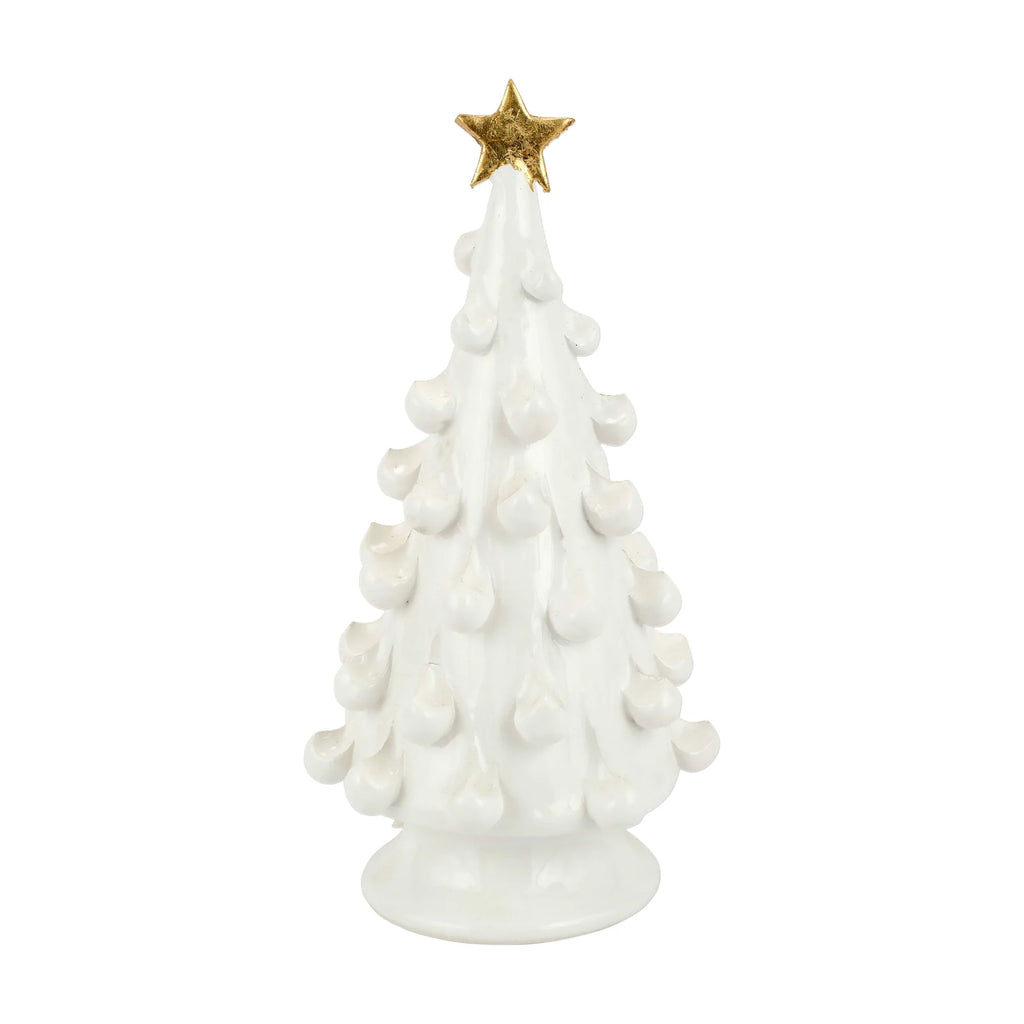 Vietri Foresta White Medium Tree With Gold Star - Charles Mayer