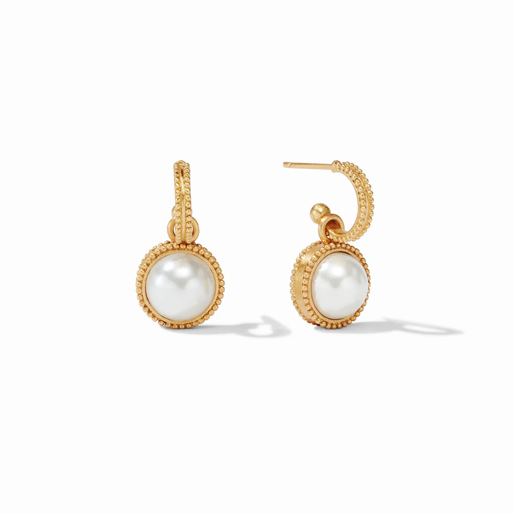 Julie Vos Fleur-De-Lis Hoop & Charm Reversible Pearl Earring - Charles Mayer