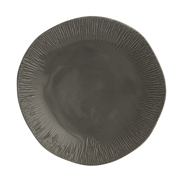 Arte Italica Graffiata Grey Dinner Plate - Charles Mayer
