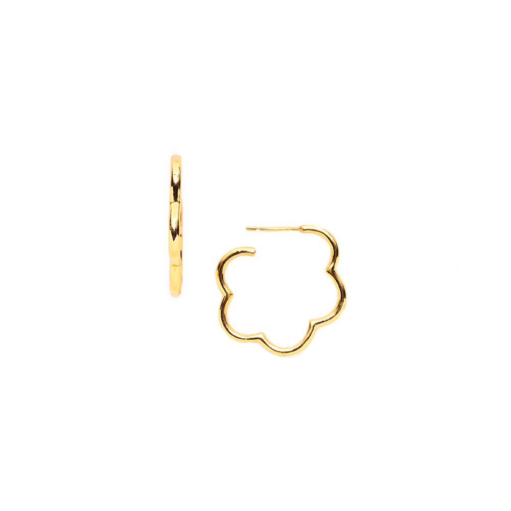 Julie Vos Gardenia Gold Large Hoop Earring - Charles Mayer