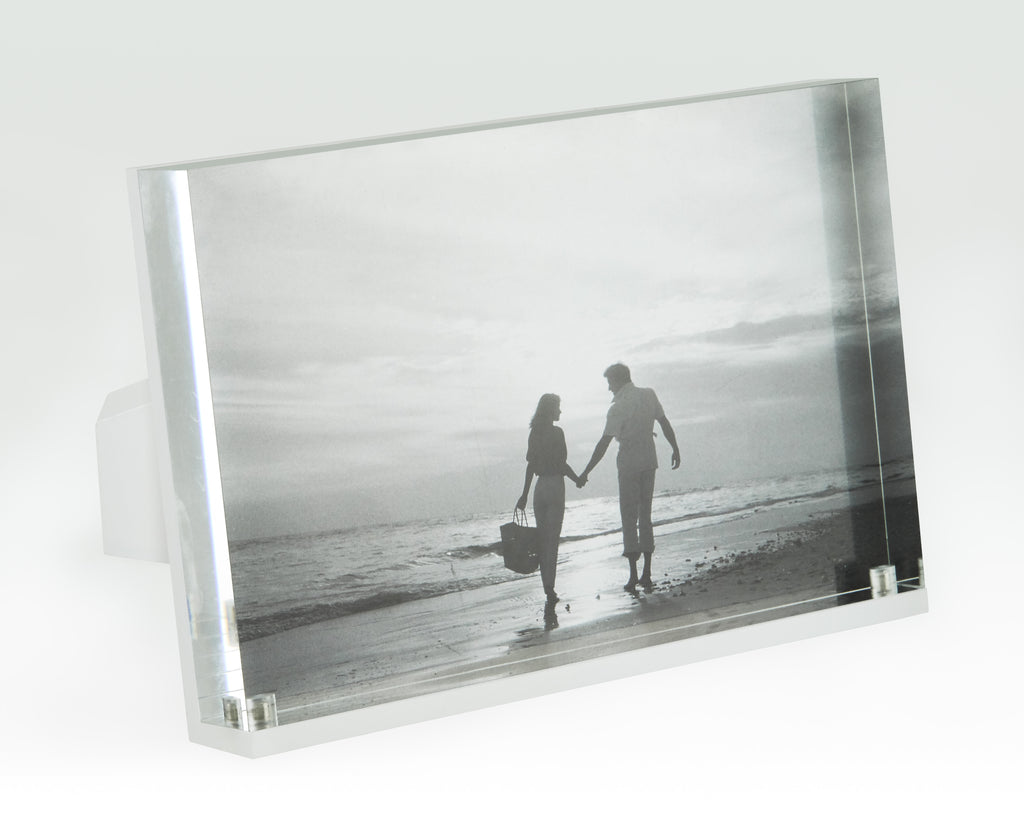 Tizo Design Lucite Pearl White Horizontal Frame, 6*4 - Charles Mayer