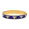 Halcyon Days Bee Cobalt/Gold 1Cm Hinged Bangle - Charles Mayer