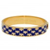 Halcyon Days Bee Sparkle Trellis Cobalt/Gold Hinged Bangle - Charles Mayer