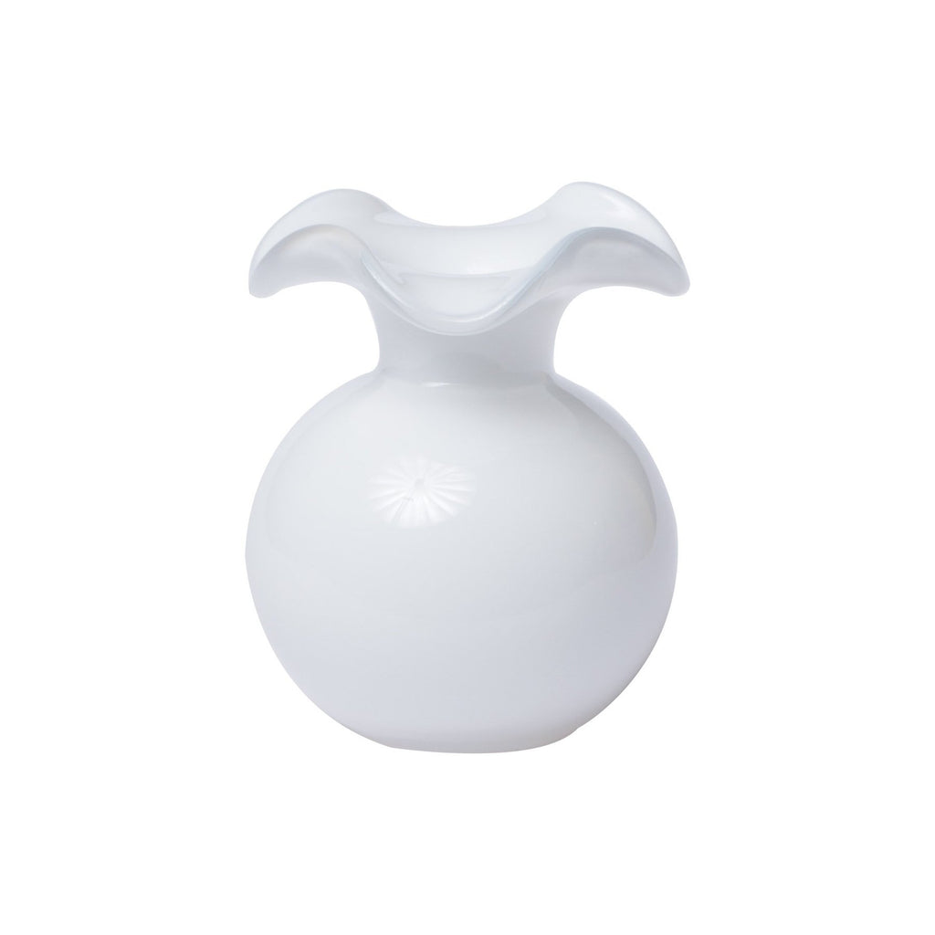 Vietri Hibiscus Glass White Bud Vase - Charles Mayer
