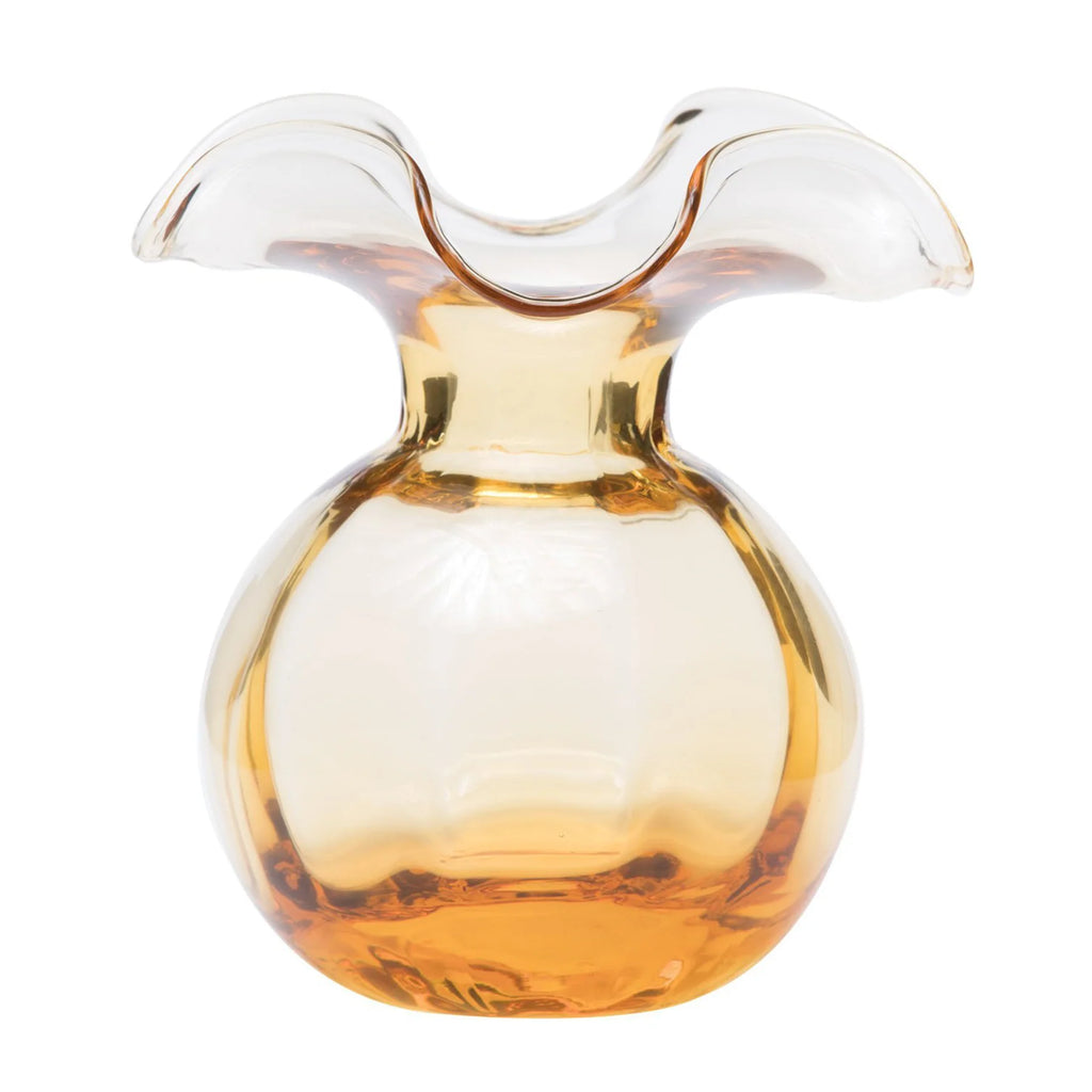 Vietri Hibiscus Glass Amber Medium Fluted Vase - Charles Mayer