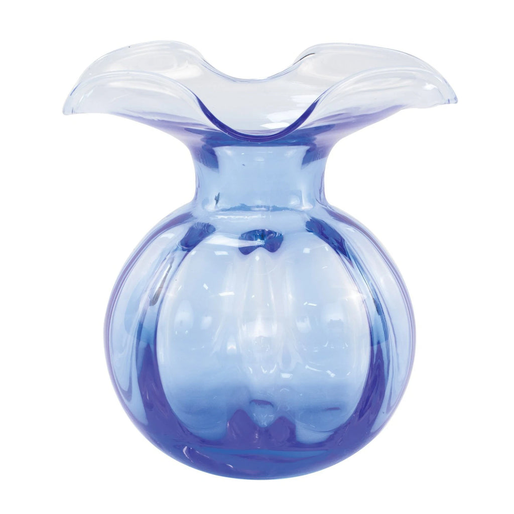 Vietri Hibiscus Glass Cobalt Medium Fluted Vase - Charles Mayer