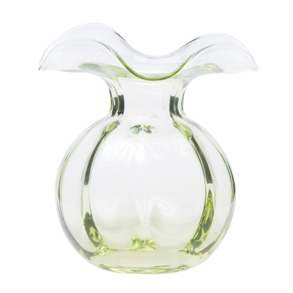 Vietri Hibiscus Glass Medium Green Fluted Vase - Charles Mayer
