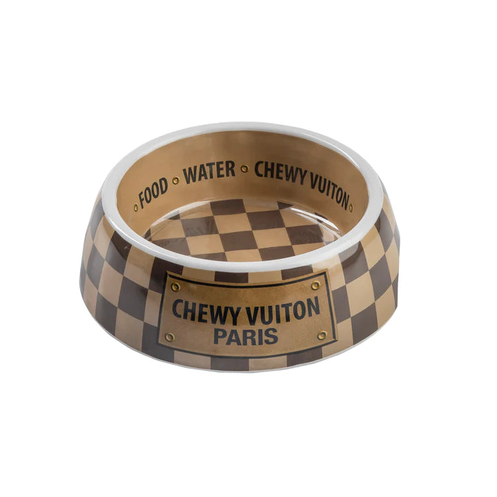 Haute Diggity Dog Checker Chewy Vuiton Bowl, Medium - Charles Mayer