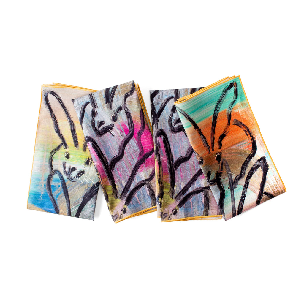 Hunt Slonem Hop Up Shop Lucky Bunny Dinner Napkin, Set of 2 - Charles Mayer