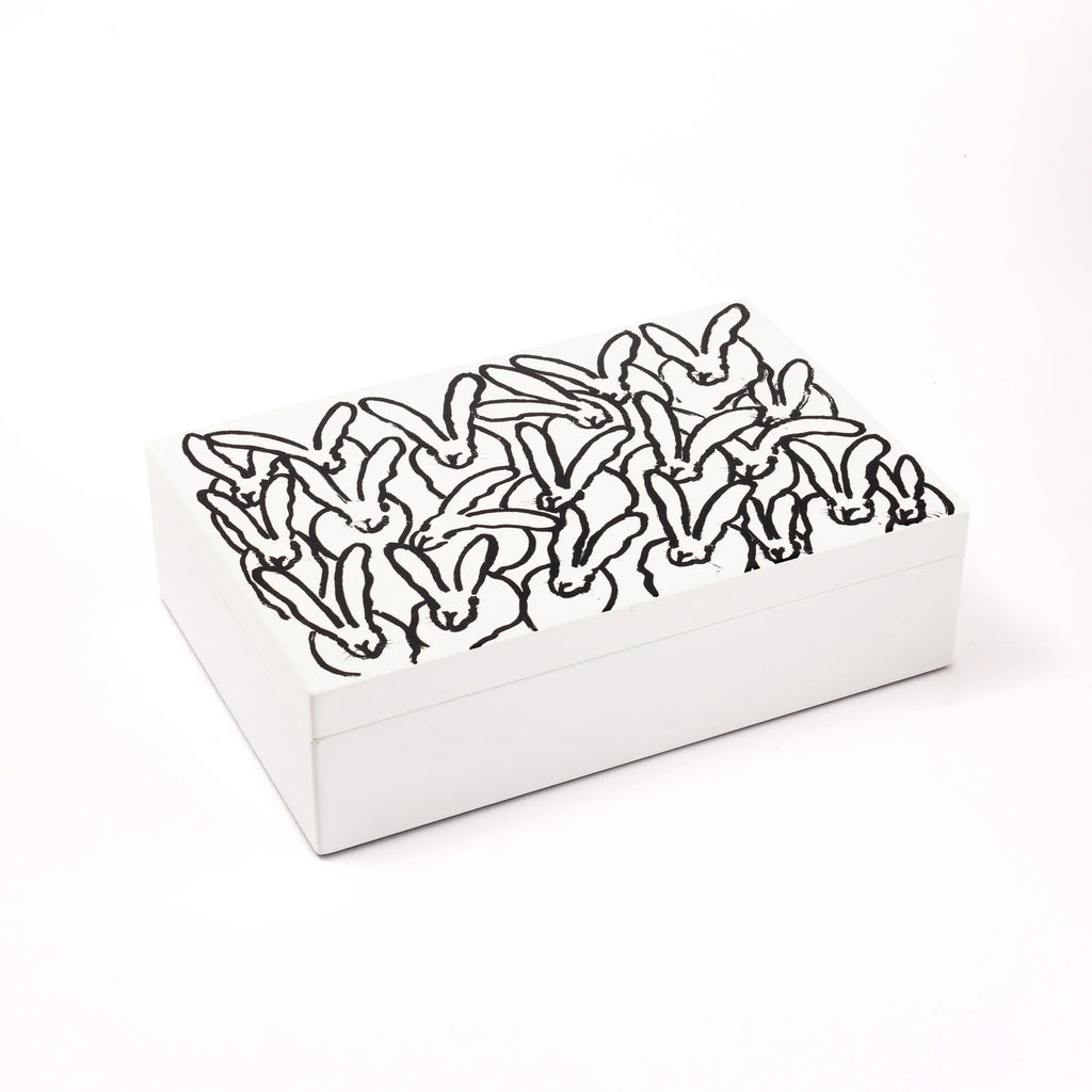 Hunt Slonem Hop Up Shop White/Black Hutch Lacquer Treasure Box - Charles Mayer