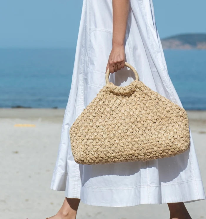 Maison N.H Paris Clementine Raffia Bag, Noir - Charles Mayer