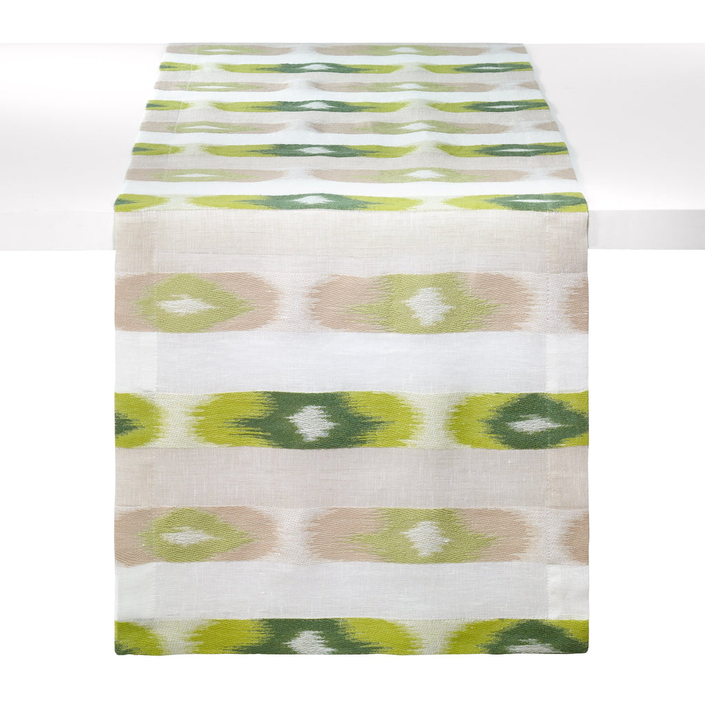 Bodrum Ikat Green 90" Runner - Charles Mayer