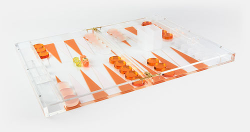Tizo Design Lucite Backgammon Set, Orange - Charles Mayer