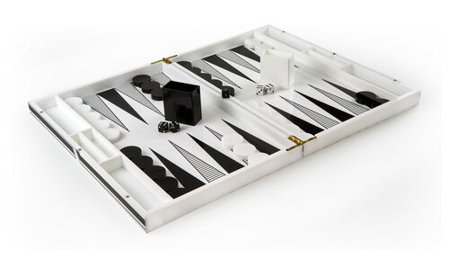Tizo Design White Lucite Backgammon Game - Charles Mayer