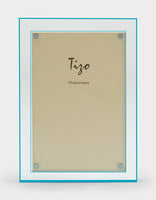 Tizo Design Turquoise Double Border Lucite 4*6 Frame - Charles Mayer