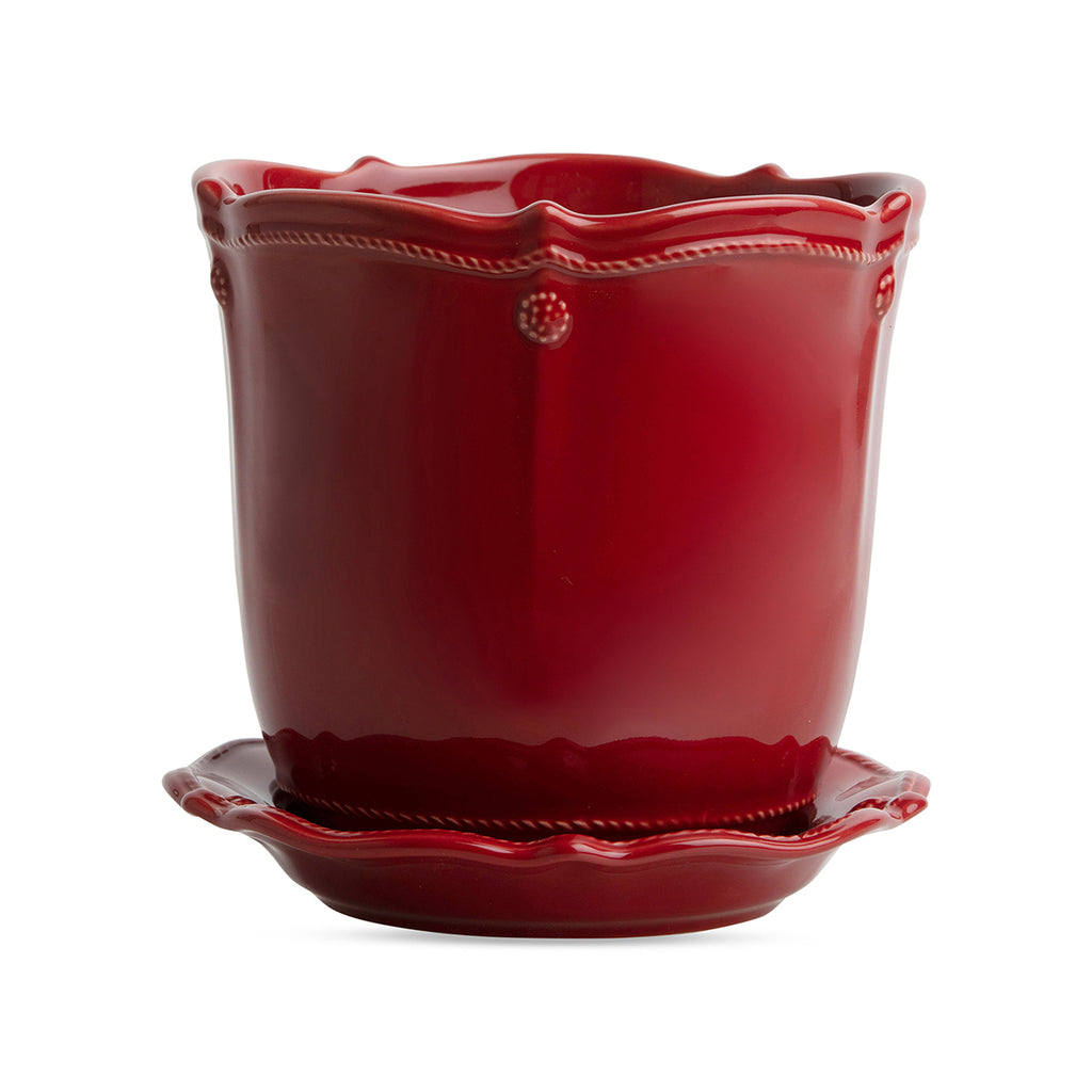 Juliska Berry & Thread Ruby 7" Planter With Saucer - Charles Mayer