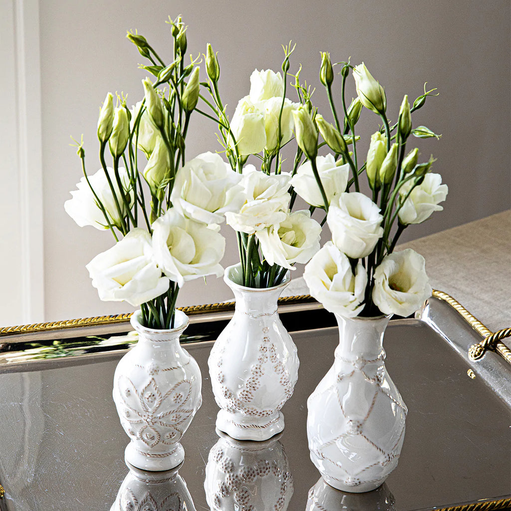 Juliska Jardins Du Monde Whitewash Mini Vase Trio - Charles Mayer
