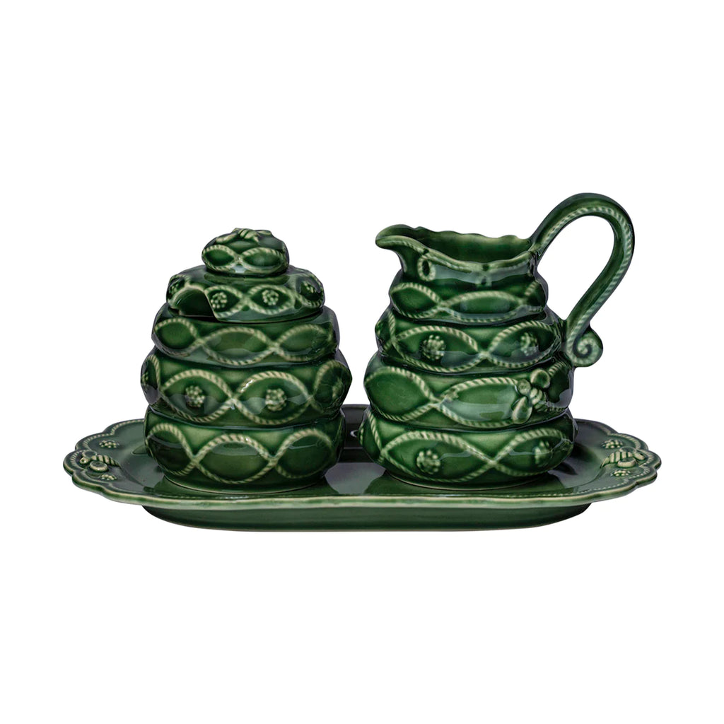 Juliska & Veronica Beard Jardins du Monde Green Creamer & Sugar Set - Charles Mayer