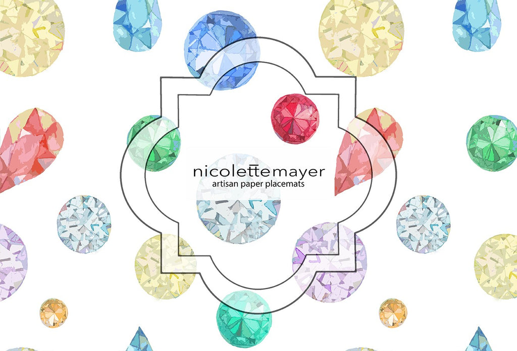 Nicolette Mayer Jewel White Paper Placemat Pad - Charles Mayer
