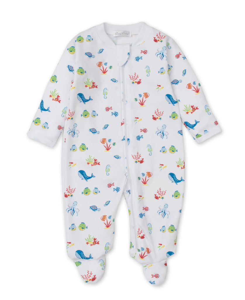 Kissy Kissy Deep Sea Divers Blue Footie - Charles Mayer
