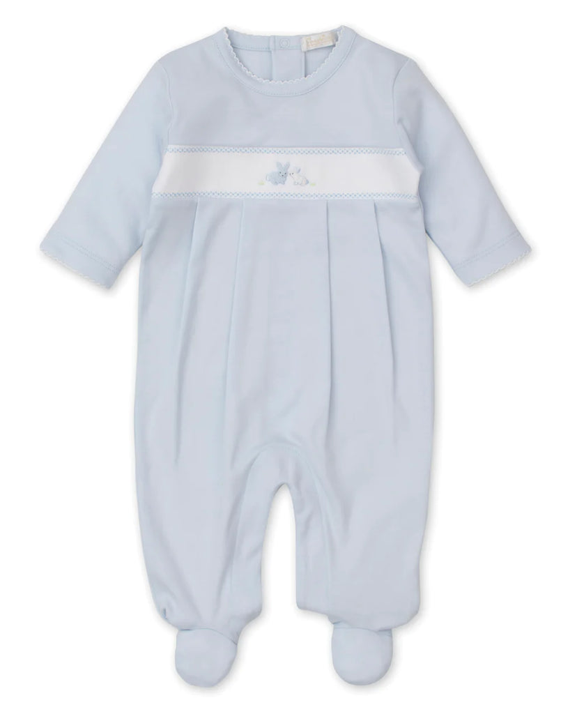 Kissy Kissy Premier Bunny Burrows Lt. Blue Footie With Hand Embroidery - Charles Mayer