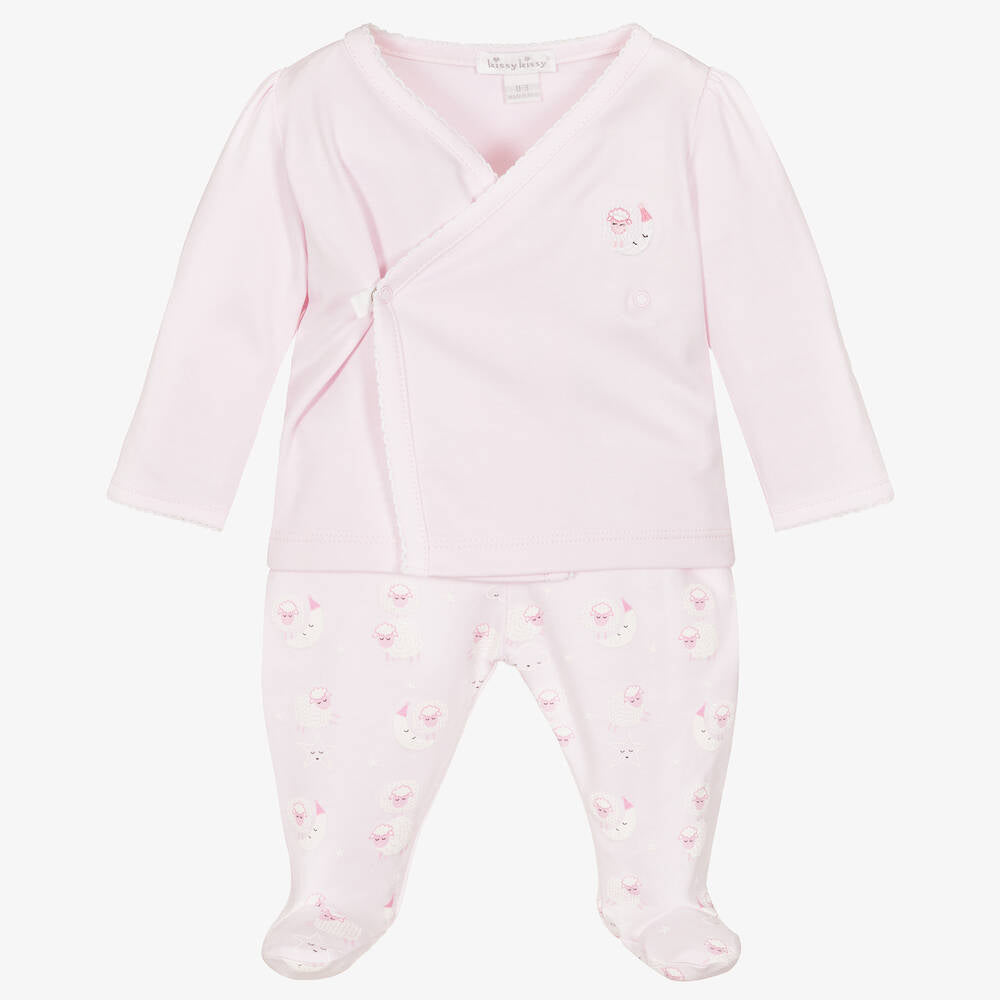 Kissy Kissy Night Night Lammies Pink Footed Pant Set - Charles Mayer