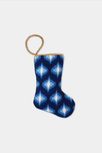 Bauble Stockings Classic Blues In Ogee Stitch By Kimberly Whitman - Charles Mayer