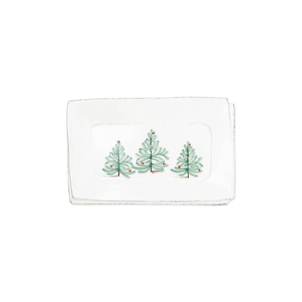 Vietri Lastra Holiday Small Rectangular Tray - Charles Mayer