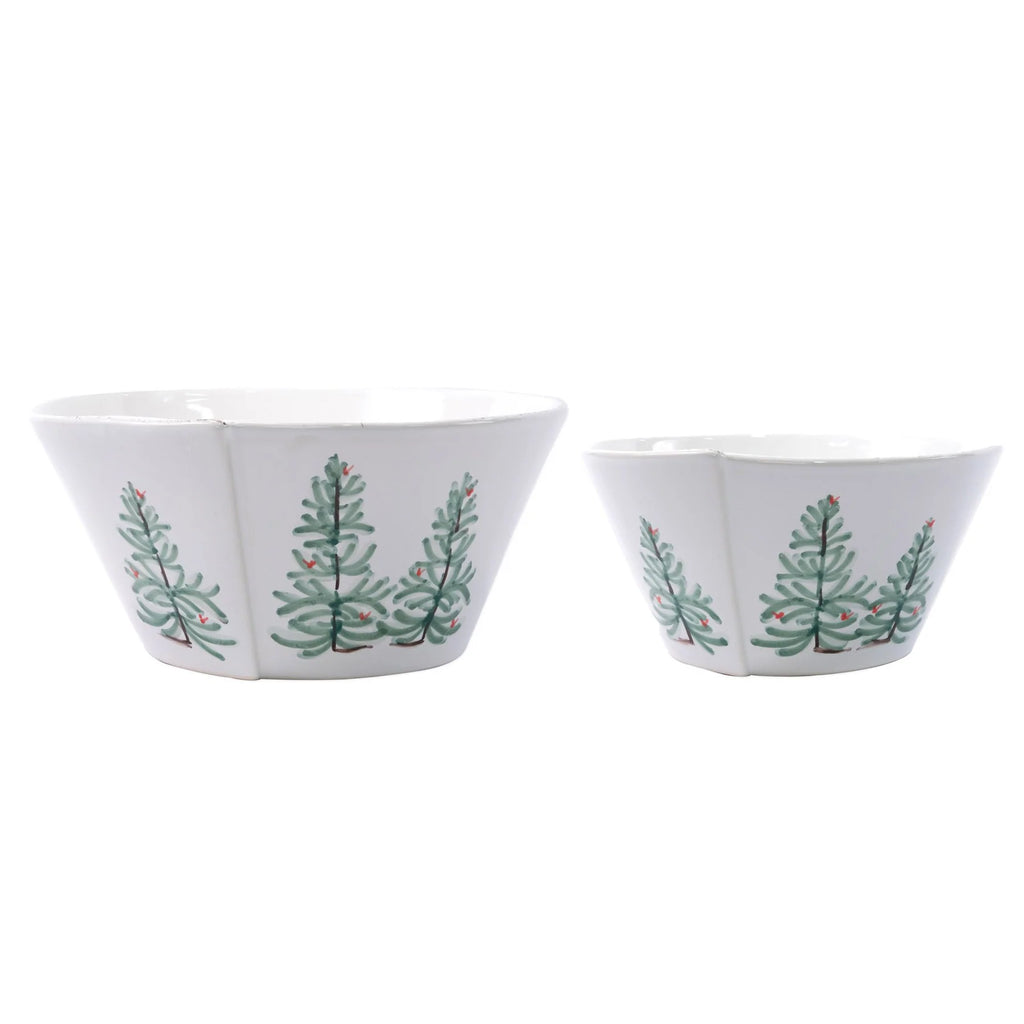 Vietri Lastra Holiday 2-Pc. Serving Bowl Set - Charles Mayer