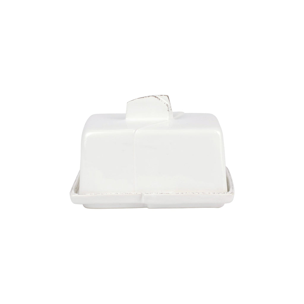 Vietri Lastra White Butter Dish - Charles Mayer