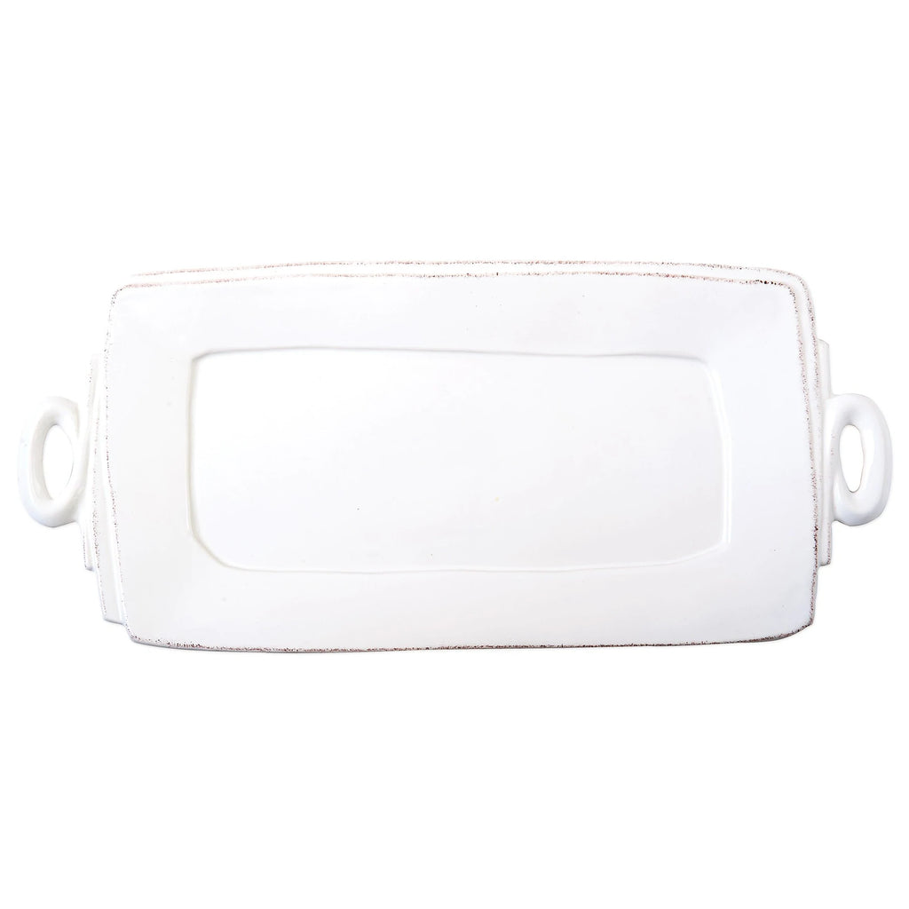 Vietri Lastra White Handled Rectangular Platter - Charles Mayer