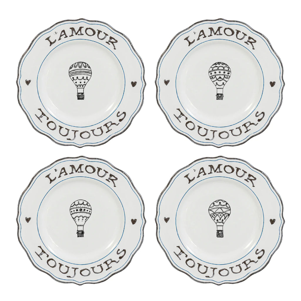 Juliska L'Amour Toujours Dessert Plate, Set Of 4 - Charles Mayer