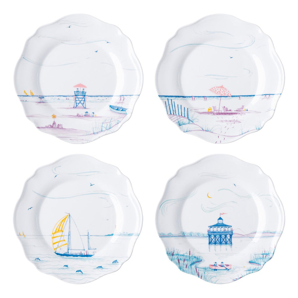 Juliska Country Estate Seaside Melamine Dessert/Salad, Assorted, Set Of 4 - Charles Mayer
