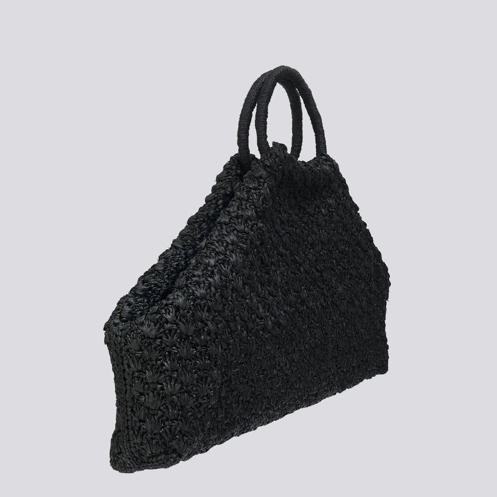 Maison N.H Paris Clementine Raffia Bag, Noir - Charles Mayer