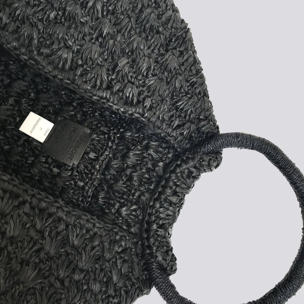 Maison N.H Paris Clementine Raffia Bag, Noir - Charles Mayer