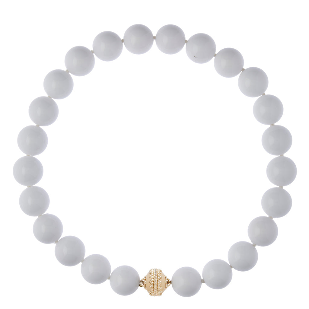 Clara Williams Victoire White Agate 16Mm Necklace, 1 Strand, 16.5" - Charles Mayer