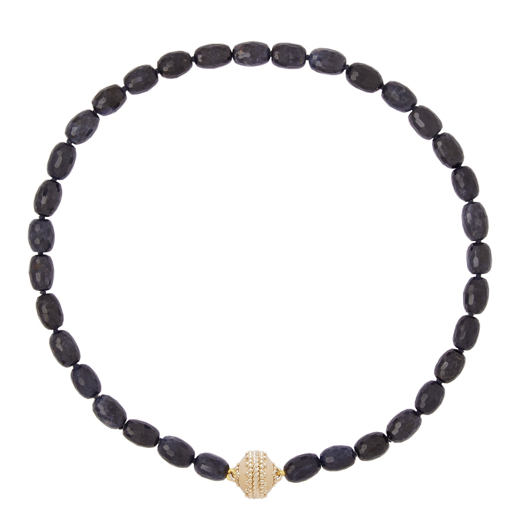 Clara Williams Sapphire 8Mm Faceted Oval Single Strand Necklace - Charles Mayer