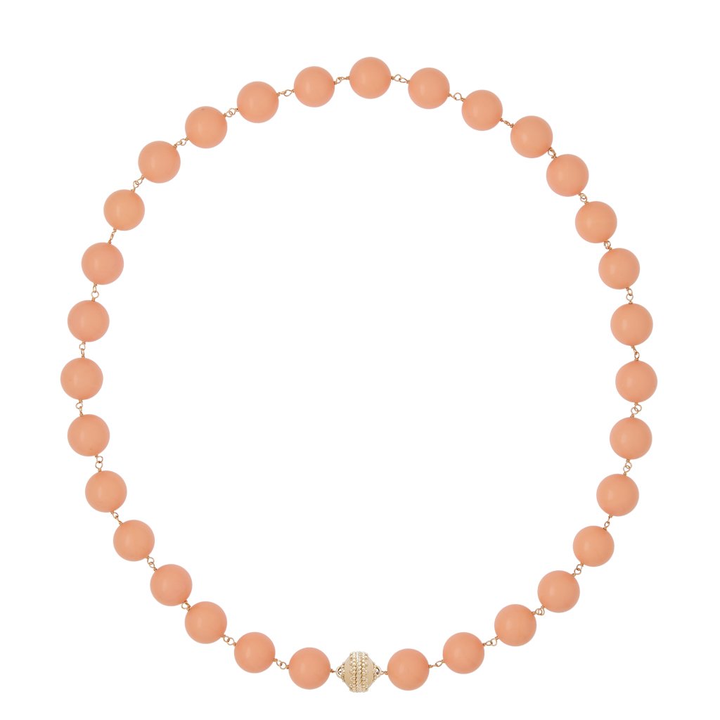 Clara Williams Caspain Victoire Reconstituted Peach Coral 16Mm Necklace - Charles Mayer