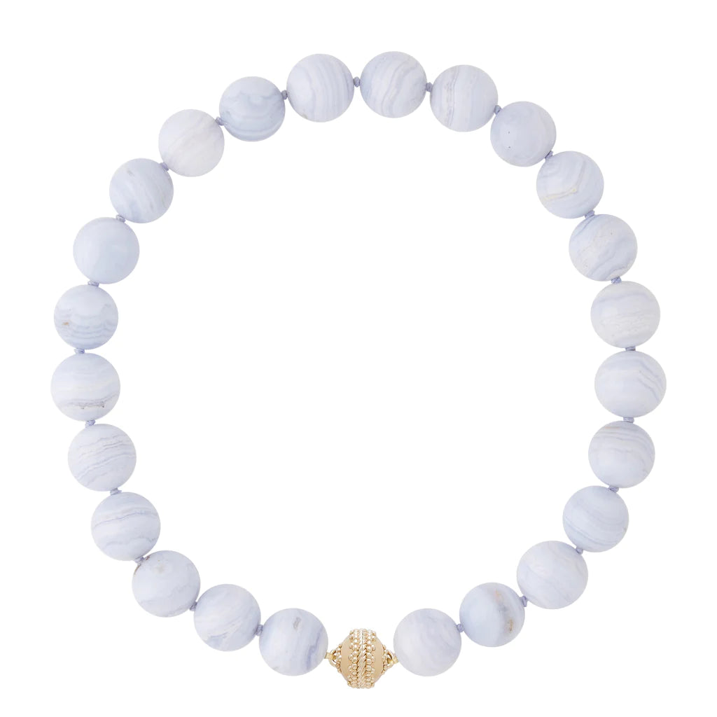 Clara Williams Victoire Blue Lace Agate 16Mm Necklace - Charles Mayer