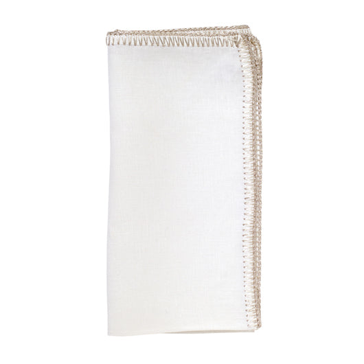 Kim Seybert White/Silver Crochet Edge Napkin - Charles Mayer