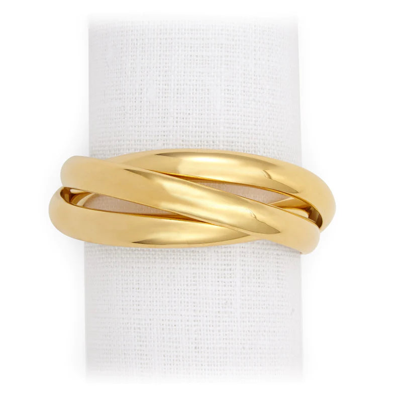 L'Objet 3 Ring Gold Napkin Ring, Set Of 4 - Charles Mayer