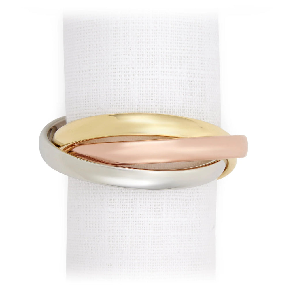L'Objet 3 Ring Tri Color Napkin Rings, Set Of 4 - Charles Mayer