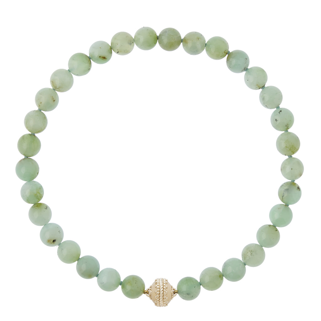 Clara Williams Victoire Chrysoprase 12Mm Necklace, 16.5", Gold Clasp - Charles Mayer