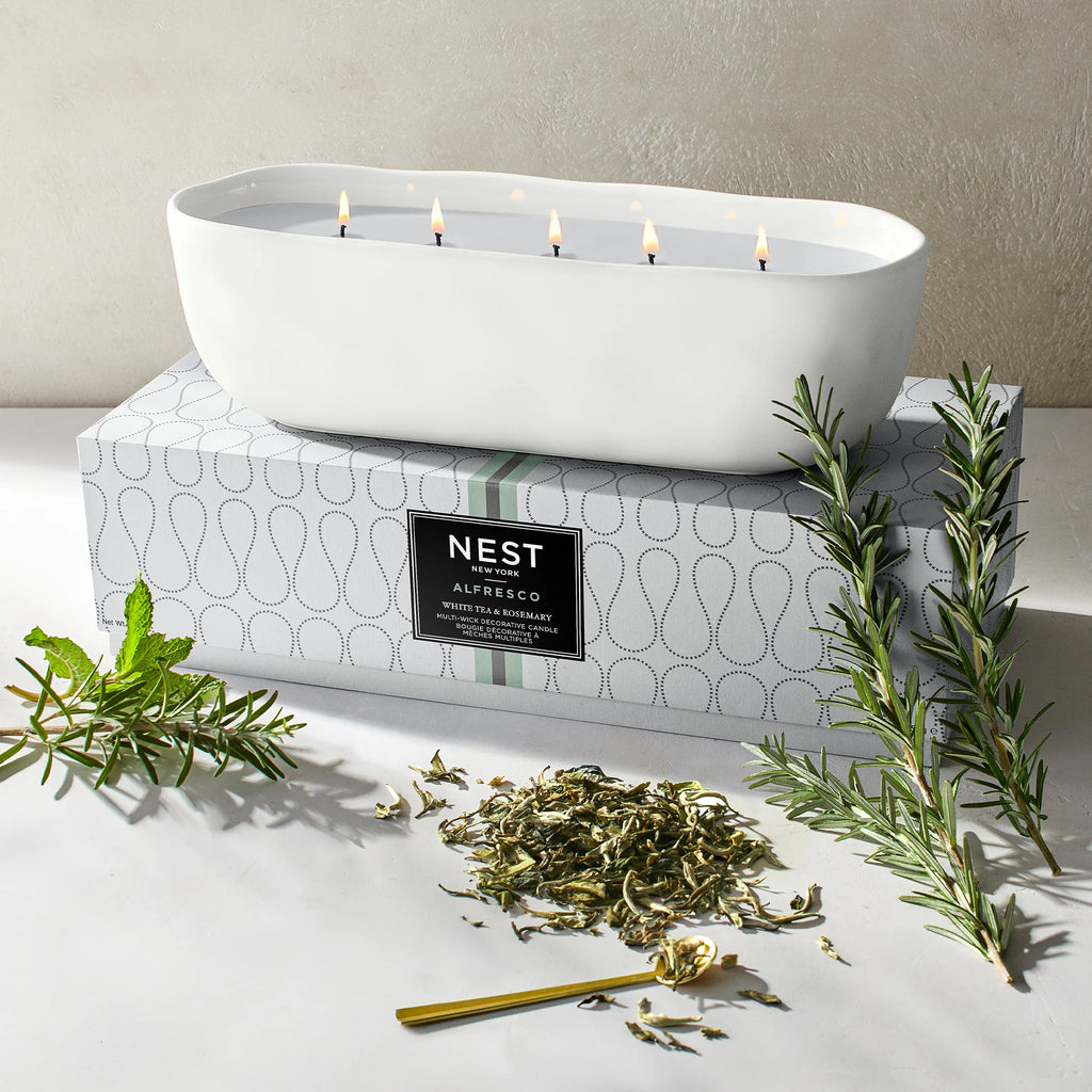 Nest Fragrances White Tea & Rosemary Multi-Wick Decorative Candle - Charles Mayer