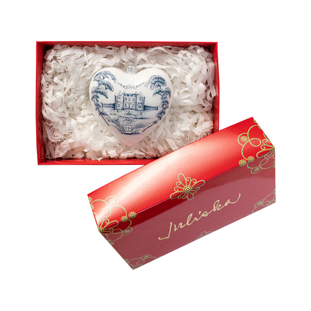 Juliska Country Estate Delft Dated Heart Ornament - Charles Mayer