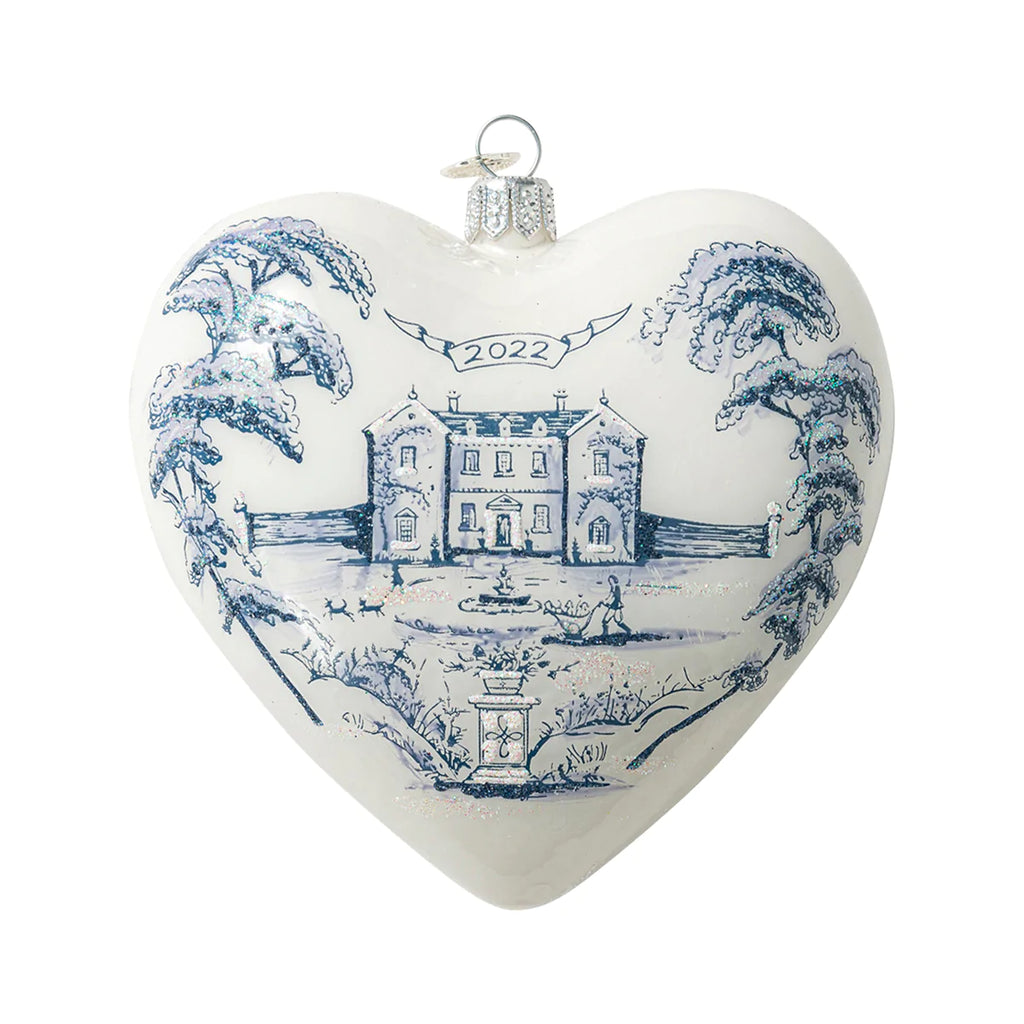 Juliska Country Estate Delft Dated Heart Ornament - Charles Mayer
