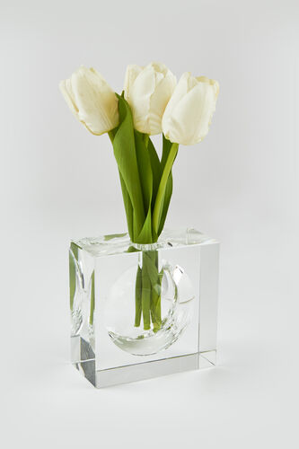 Tizo Design Crystal Square Large Bubble Vase - Charles Mayer