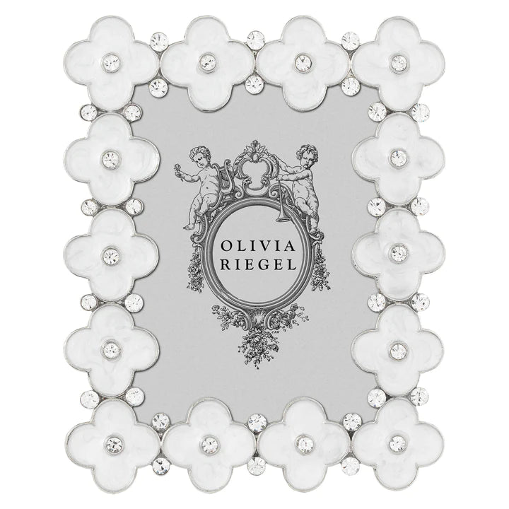 Olivia Reigel White Enamel Clover 2.5*3.5 Frame - Charles Mayer